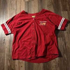 vtg Cartoon Network Scooby Doo "As if I Care" Baseball Jersey Shirt Top Women's